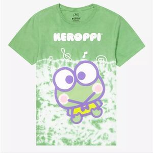 Keroppi Chibi Tie-Dye Boyfriend Fit Girls T-Shirt Size XL